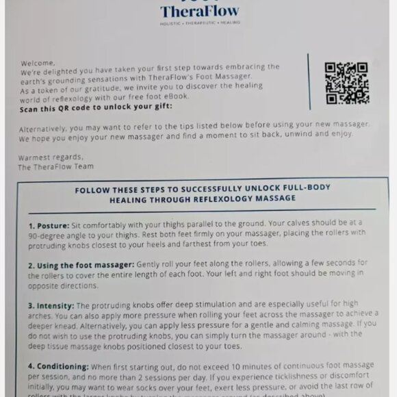 TheraFlow Dual Enhanced Foot Massager Roller THFFRL with Foot Reflexology Chart - Picture 7 of 8